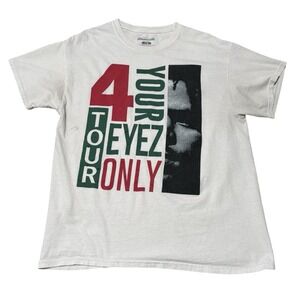 J.Cole 4 Your Eyes Only Tour  T Shirt White *stained* Size Large 20.5 x 27